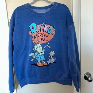 Nickelodeon Blue Crewneck Sweater - Rocko's Modern Life